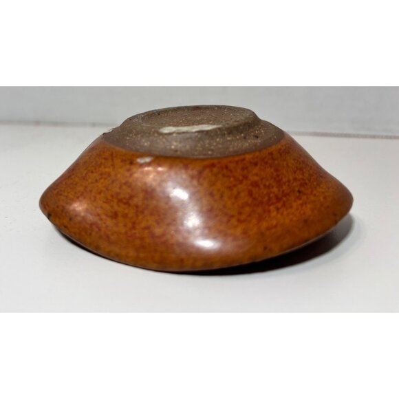 Art Pottery Crackle Glass Trinket Dish Geode Ring Dish Heart Shape - Picture 5 of 5